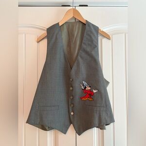 Disney Sorcerer Mickey Cotton Gray Vest One Size Too Cute Guetta‎ Brothers USA